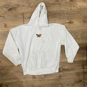 BRANDY MELVILLE Christy Butterfly white hoodie sweatshirt